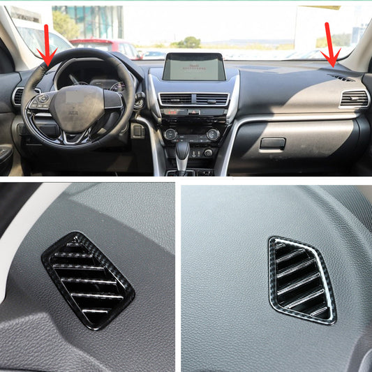 For Eclipse Cross 2018-2022 Dashboard Upper Air Vent Cover Trim Carbon Fiber ABS