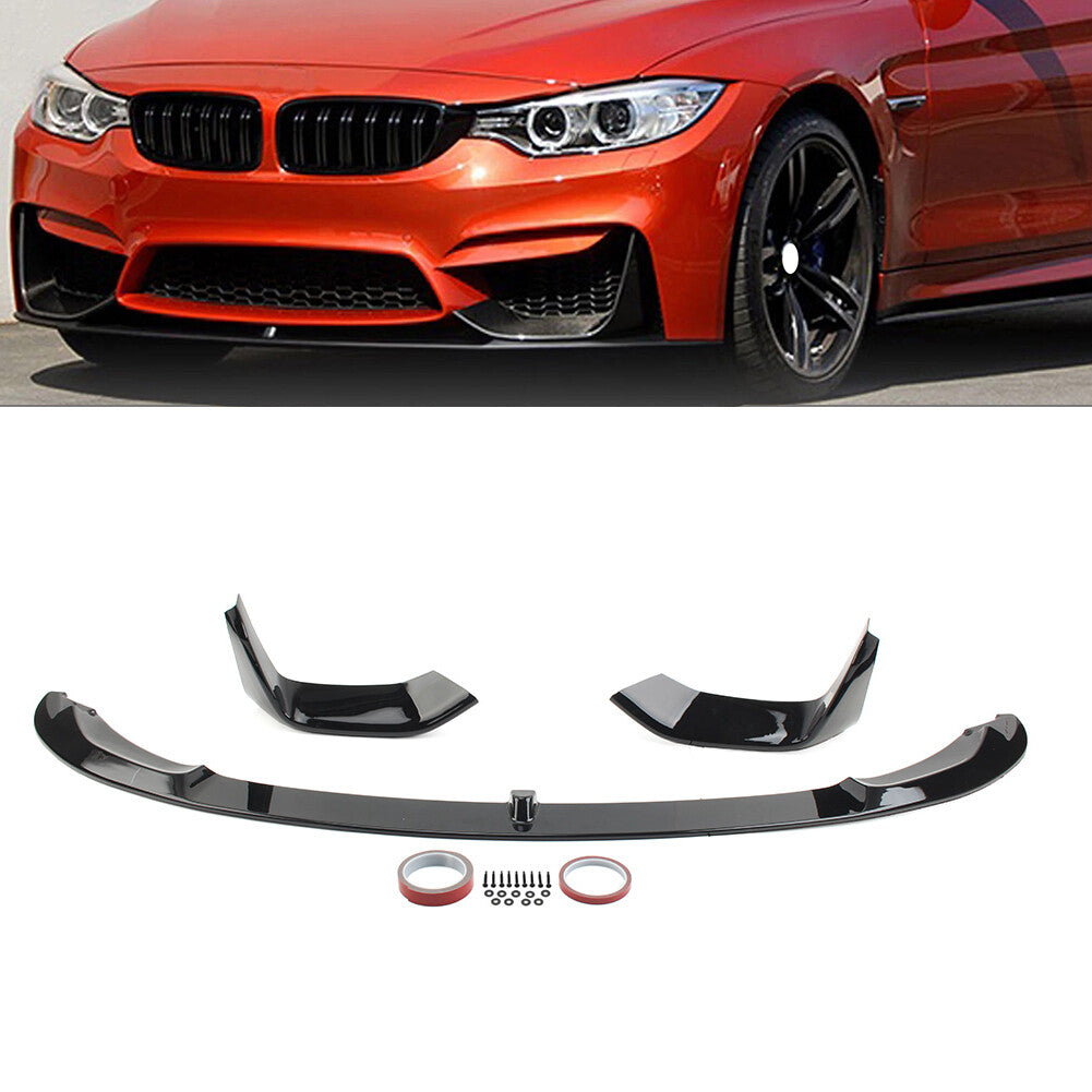 Front Bumper Lip Spoiler for BMW F80 M3 F82 F83 M4 2015-2020 2019 Glossy Black