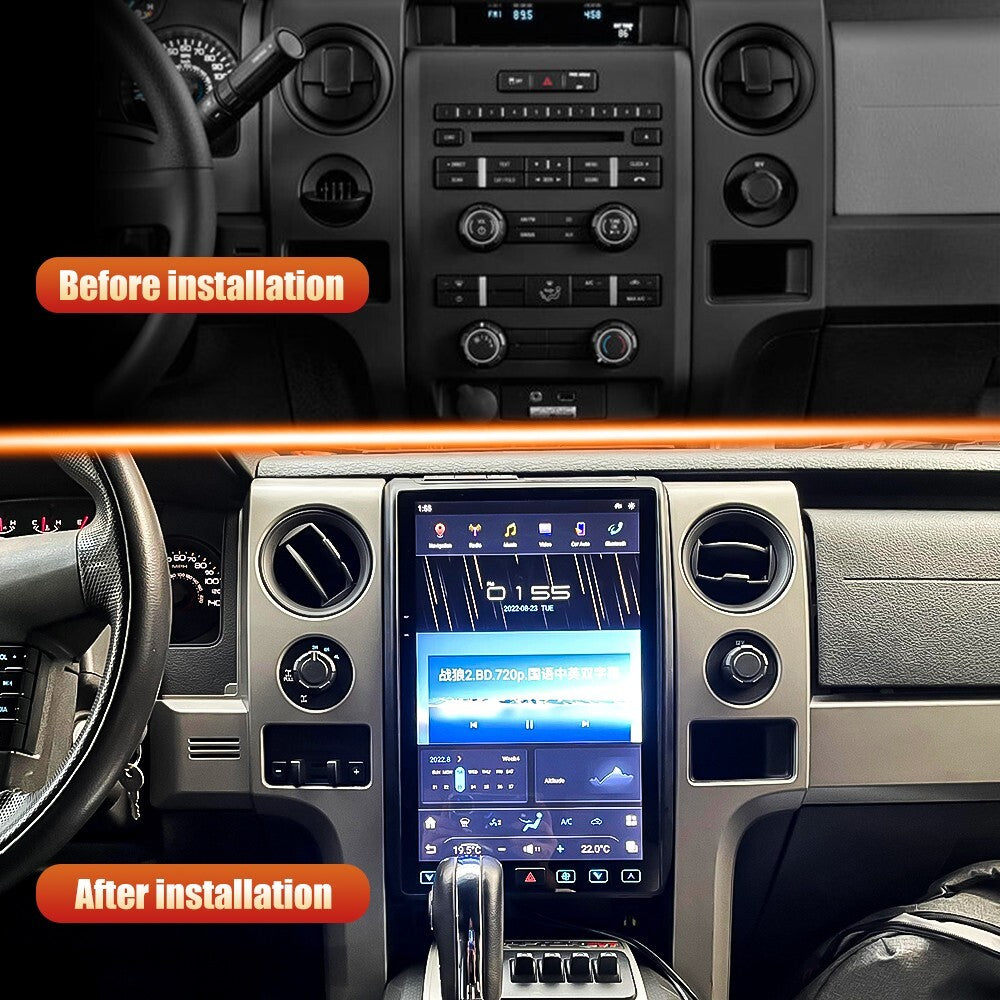 For 2009-2014 for Ford F150 14.4 Android 13 for Tesla Vertical Screen Carplay Radio GPS