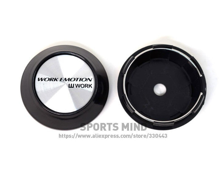 4x69mm Working Emotion Silver Black Wheel Center Cap Hub Cap Edge Cap Decal Logo