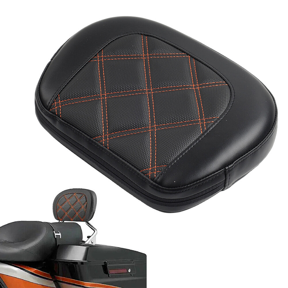 Orange Stitching Passenger Sissy Bar Backrest Pad for Harley Electra Road Glide