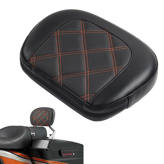 Orange Stitching Passenger Sissy Bar Backrest Pad for Harley Electra Road Glide