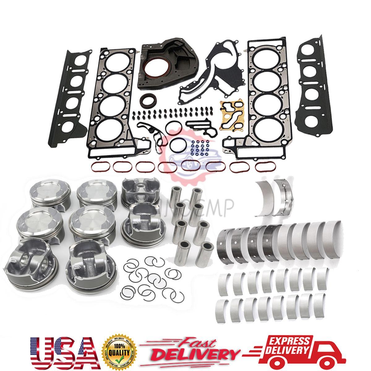 M278 Engine Piston +Cylinder Gasket+Bearing for Benz S500 W166 W221 4.7L 4.6L V8