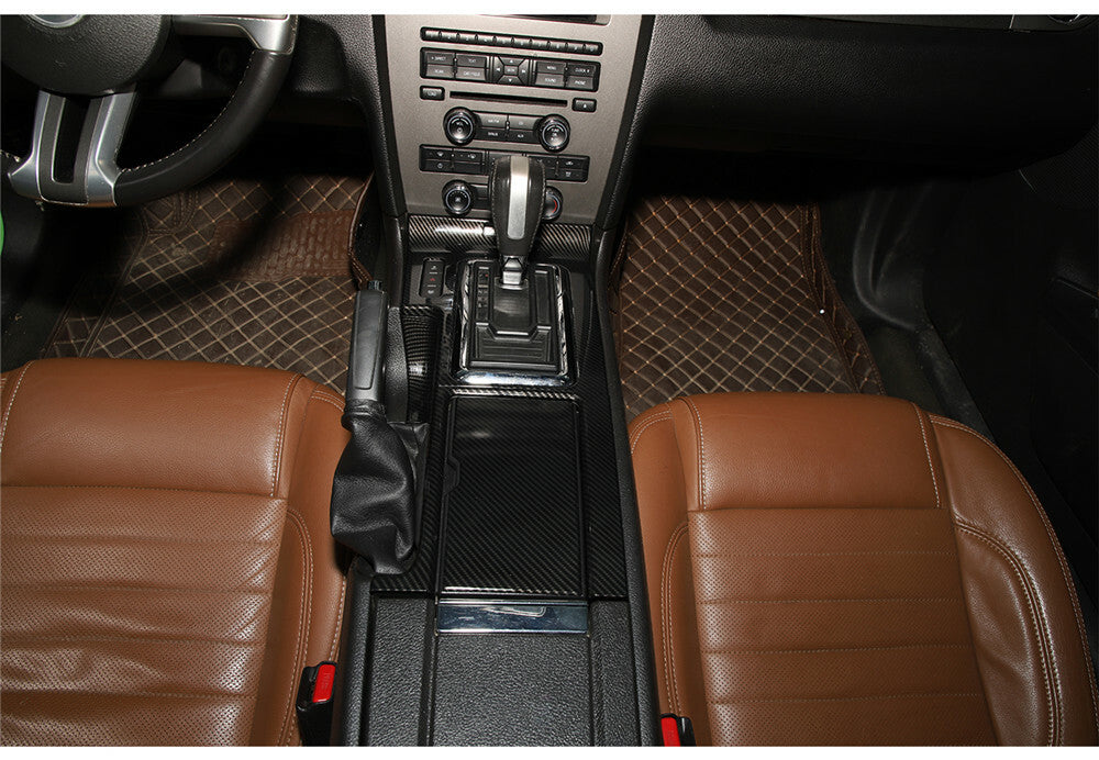4¡ÁCarbon ABS Central Gear Shift Panel Cup Holder Trim for Ford for Mustang 2010-2014