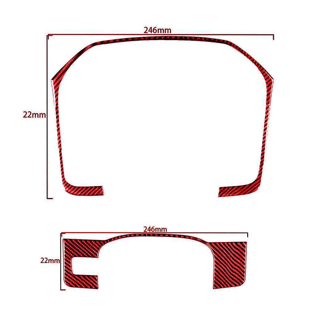 2X Red Carbon Fiber Speedometer Surround Trim For Silverado for GMC for SIERRA 2014-2018