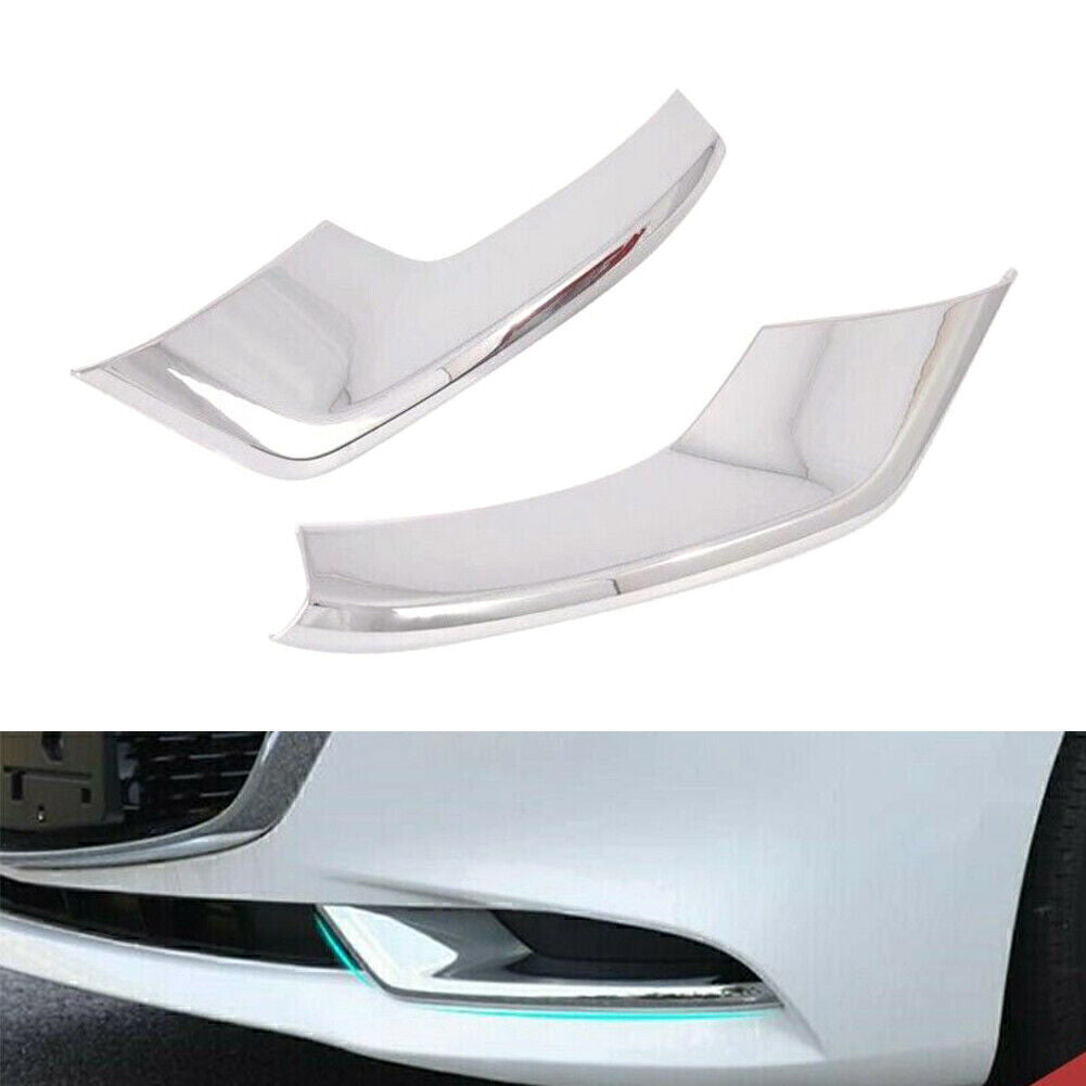 2x Chrome Front Fog Light Frame Cover Trim Fit 2019 2020 for Mazda 3 Sedan