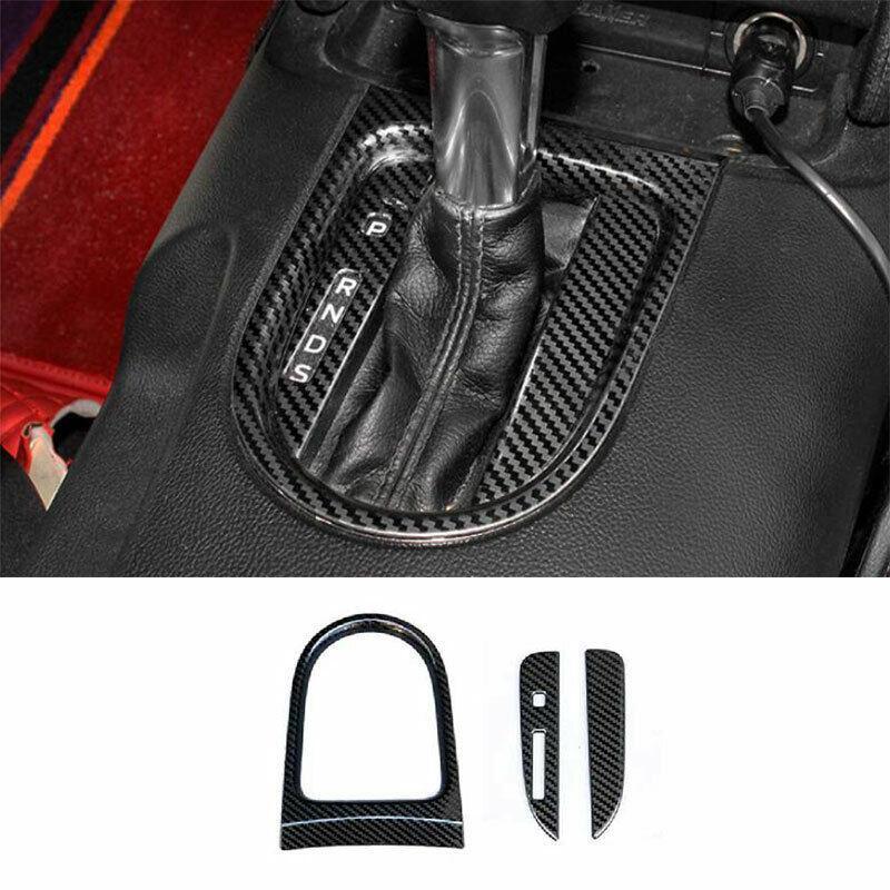 for Ford for Mustang 2015-22 Steel Carbon Fiber Middle Console Gear Shift Frame 3PCS