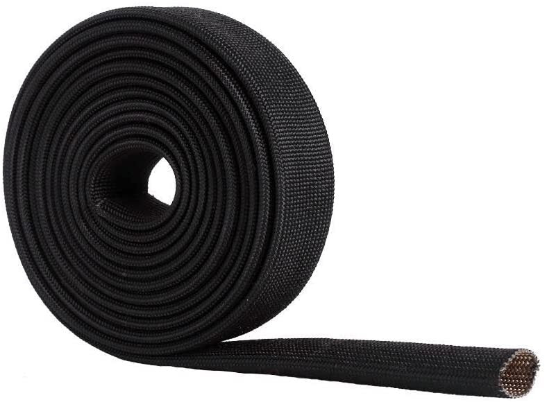 Heat shield 10 ft - 3/4 inch ID adjustable black for automotive wiring harnesses