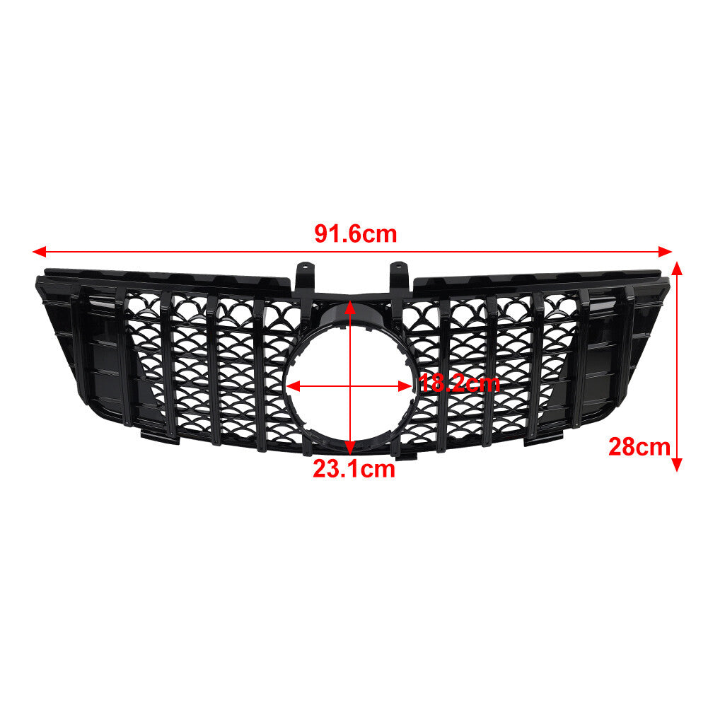 GTR Style Front Bumper Radiator Hood Grille for Benz ML Class W164 2005-08 08 06