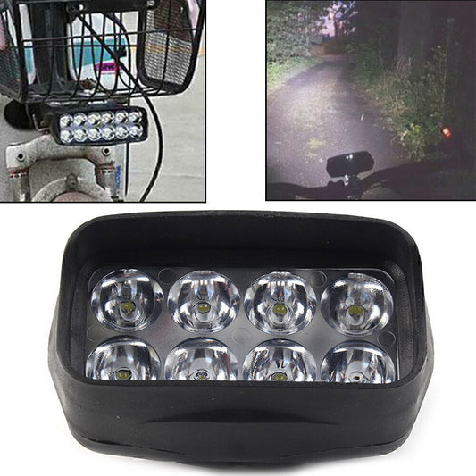 1X Motorcycle Headlight Spot Fog Light White 8-LED Headlamp For Car UTV ATV 12V