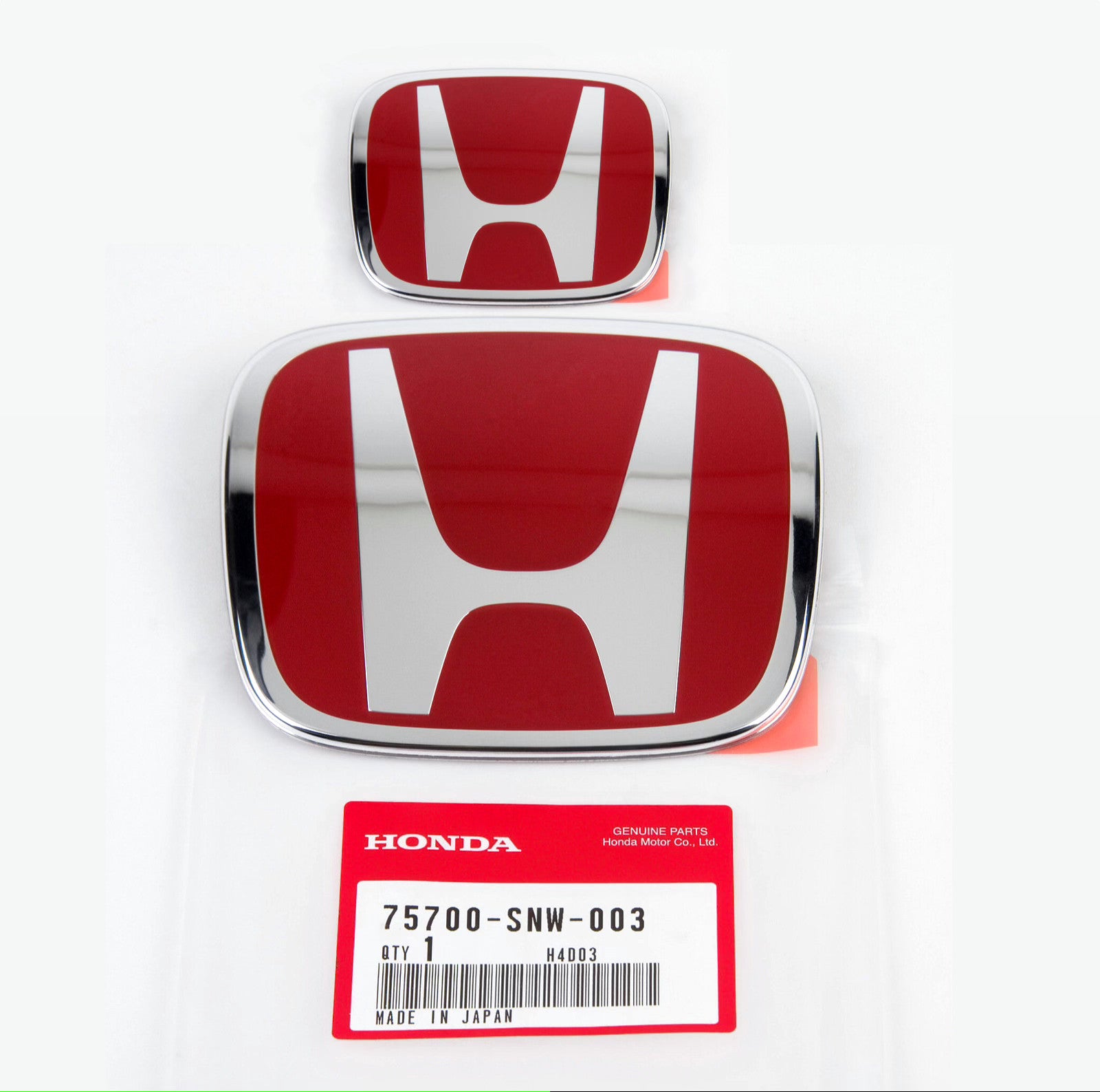 2PC RACING Red H Emblem Front  Rear For 06-15 for HONDA for CIVIC SEDAN EX LX SI