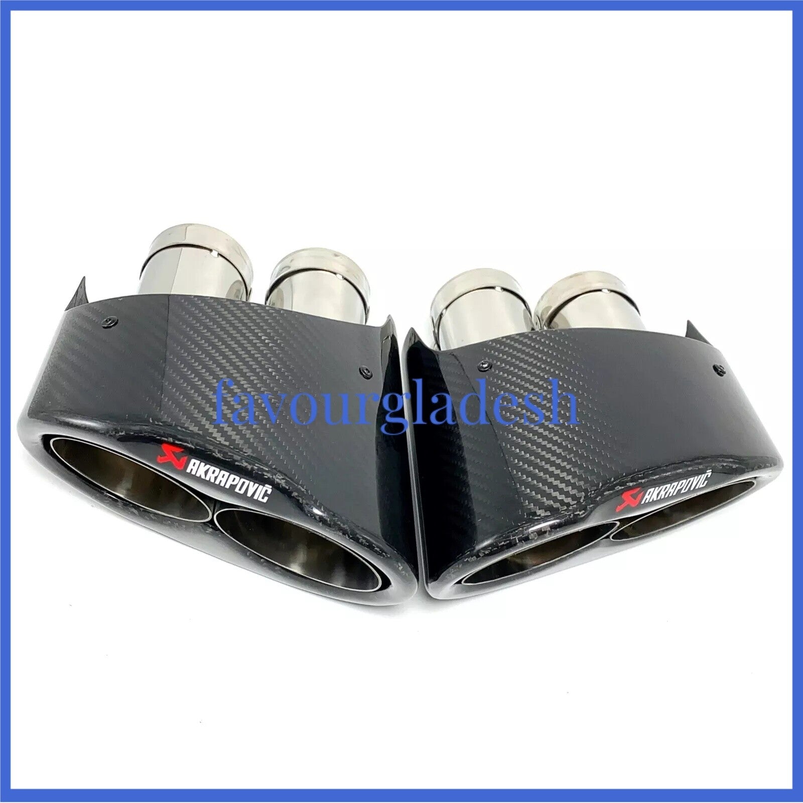 1 Pair Akrapovic Carbon Fiber Exhaust Tip for Audi RS3 RS4 RS5 RS6 A3 A4 A5 A6