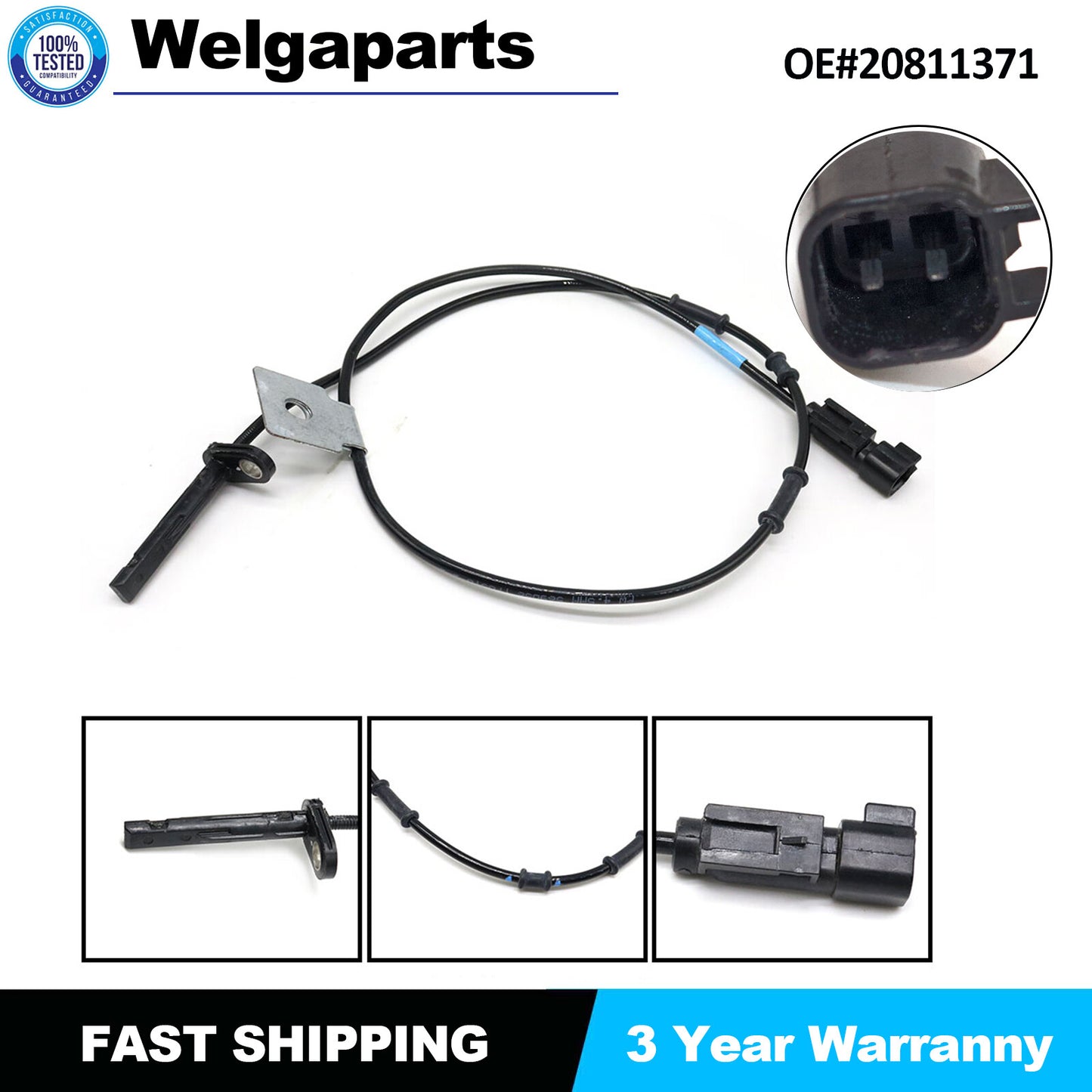Front Right ABS Wheel Speed Sensor For 10-17 for Chevy Equinox for GMC Terrain 20811371
