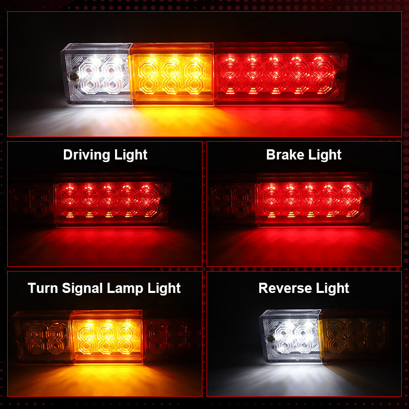 2x LED Tail Light Car Truck Trailer Stop Rear Reverse Turn Signal Indicator Lamp