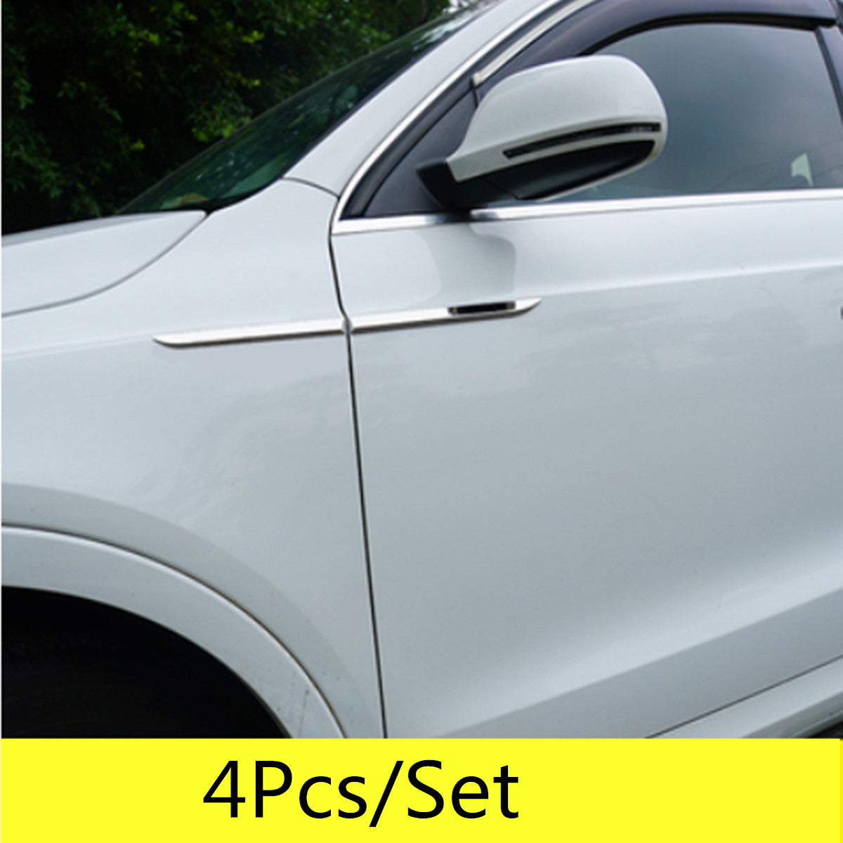Stainless Steel Car Body Door Side Fender Molding Trim 4Pcs 3D Dagger Emblem
