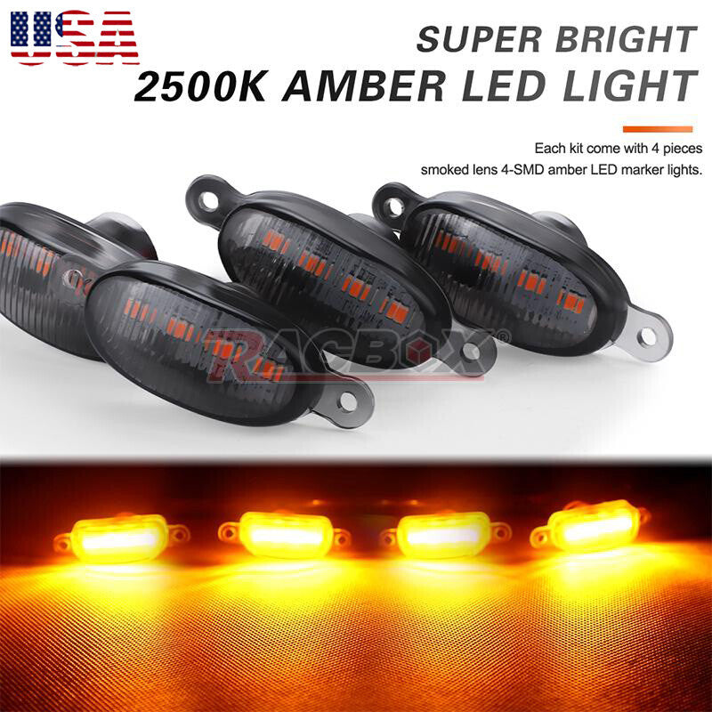4PCS Style Front Grille Amber LED Light Driving Lamps for F150 F250 F350