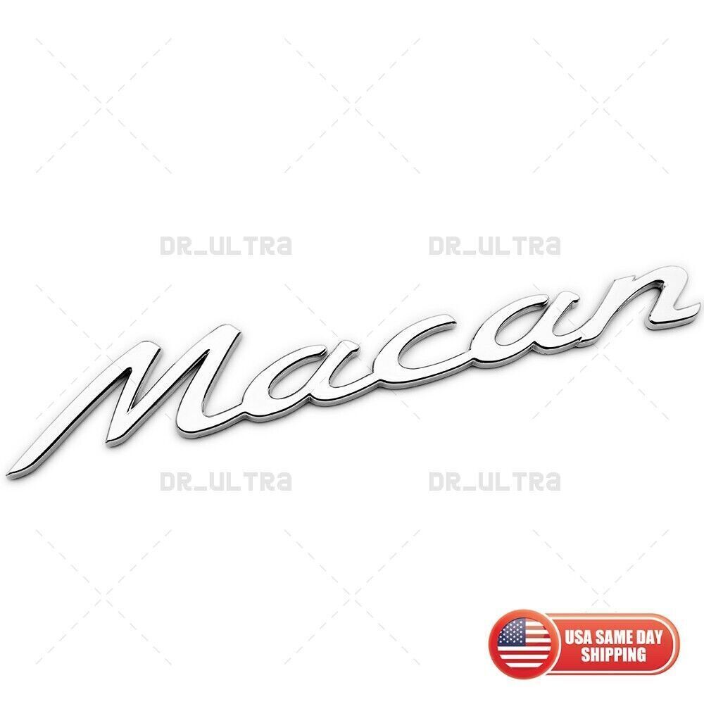 Mirror Chrome Macan Letters Rear Badge Emblem Look Deck Lid