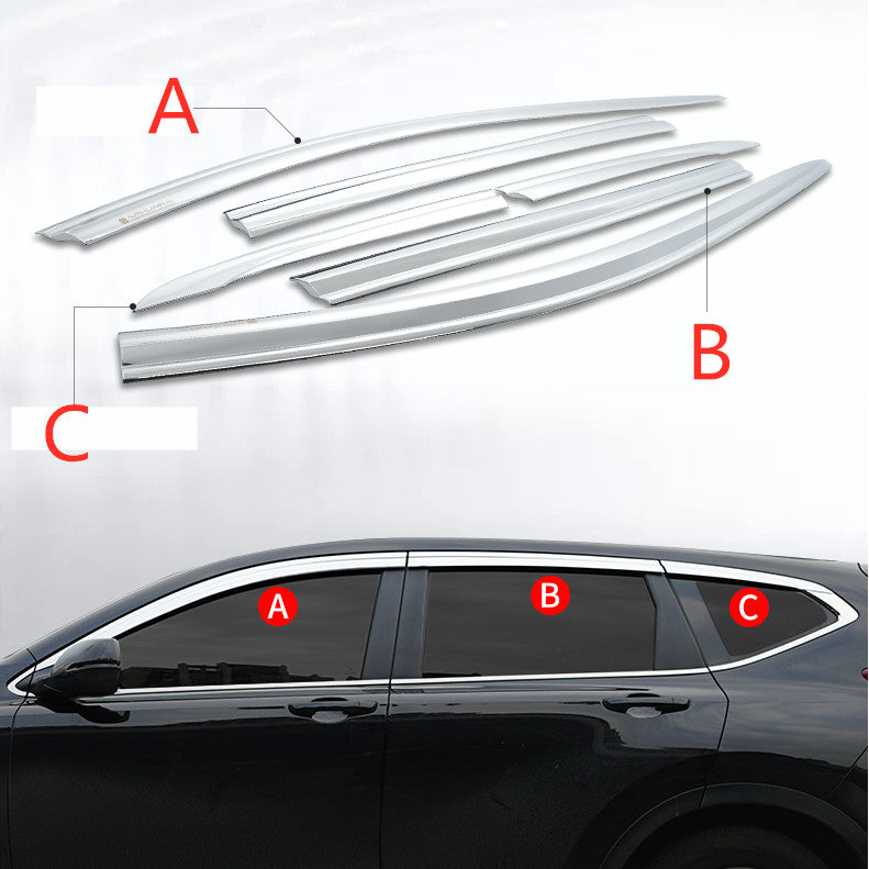 Chrome Window Visor Sun Rain Guard Vent Shade Deflector for Honda CR-V 2017-2022