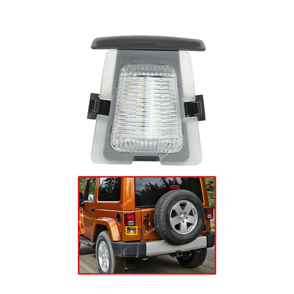 License Plate Light Housing Only with LED Bulb for Jeep for Wrangler JK 2007-2018