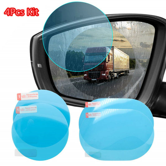 4Pcs Car Rear View Mirror Film Anti Glare Anti Fog Rainproof Waterproof Membrane