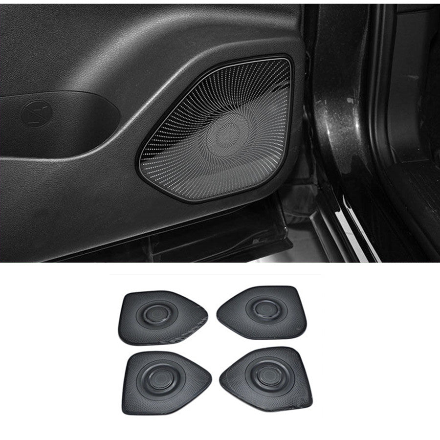 4Pcs for Nissan Rogue 2021 2022 Black Stainless Interior Door Speaker Cover Trim