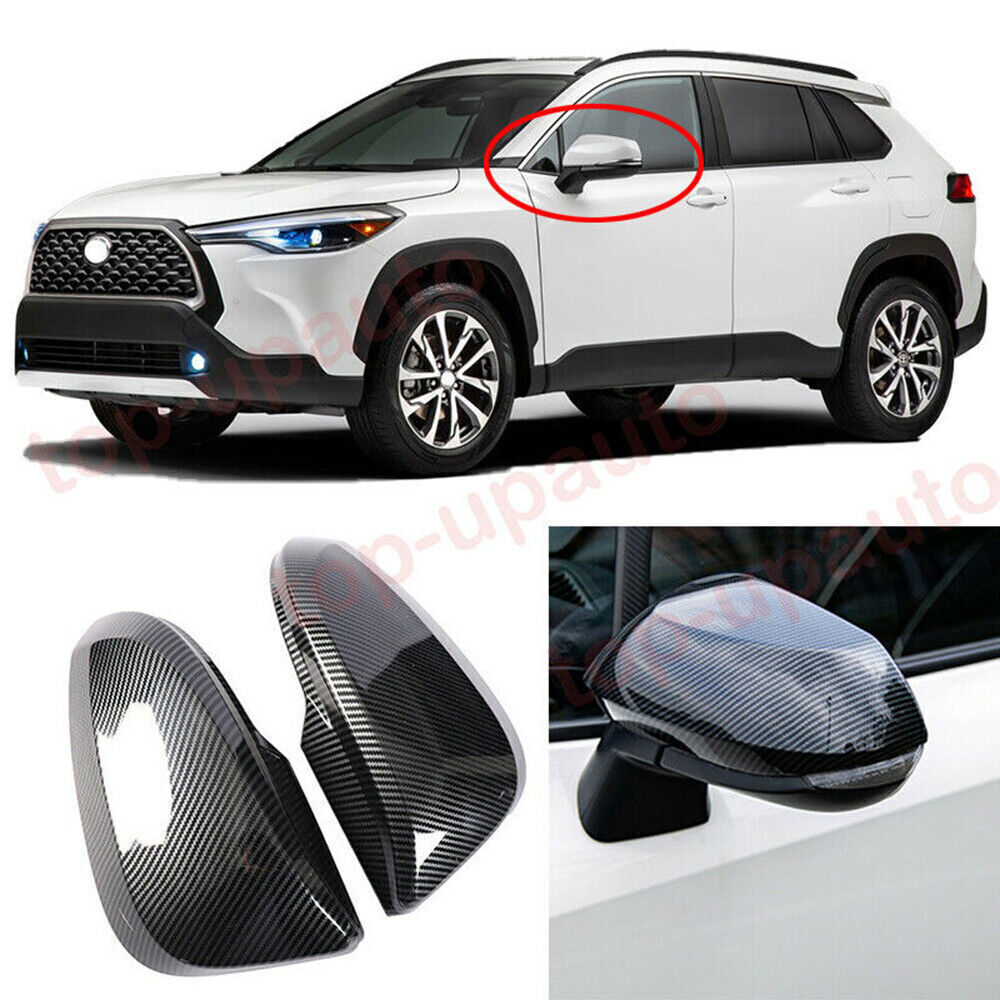 for Toyota for Corolla Cross 2020-2023 Carbon Side Rearview Mirror Cover Trim Caps