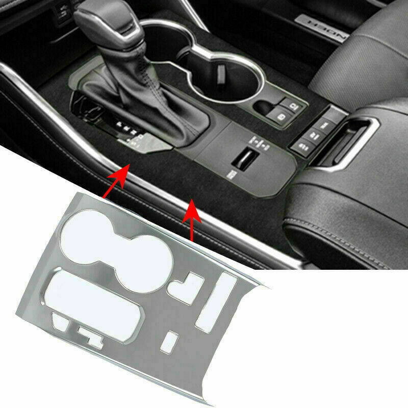 Silver Gear Box Shift Cup Holder Panel Cover Trim for Toyota Highlander 2020-23