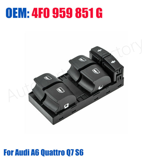 4F0959851G Front Left Power Window Control Switch for Audi A6 Quattro Q7 07-15