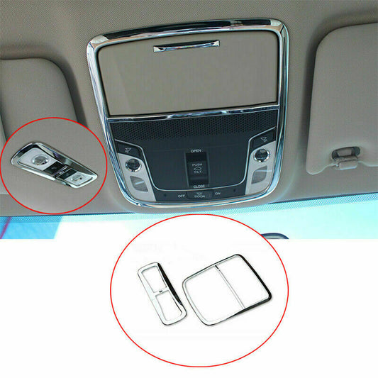 for Honda Accord 9th 2014-2017 Chrome Car Reading Light Lamp Frame Molding Trim
