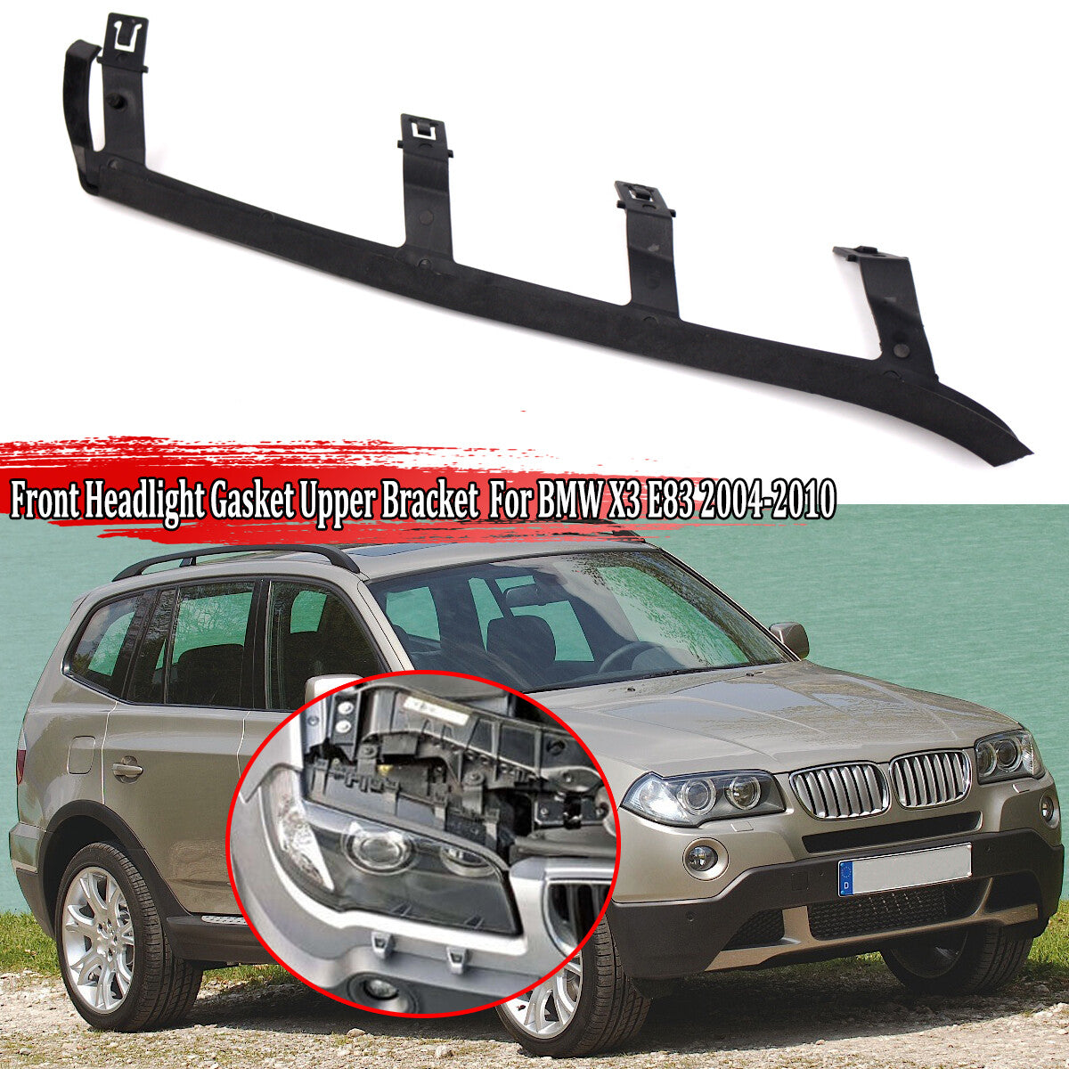 Right front headlight spacer bracket for BMW X3 E83 2004-2010 6346939274