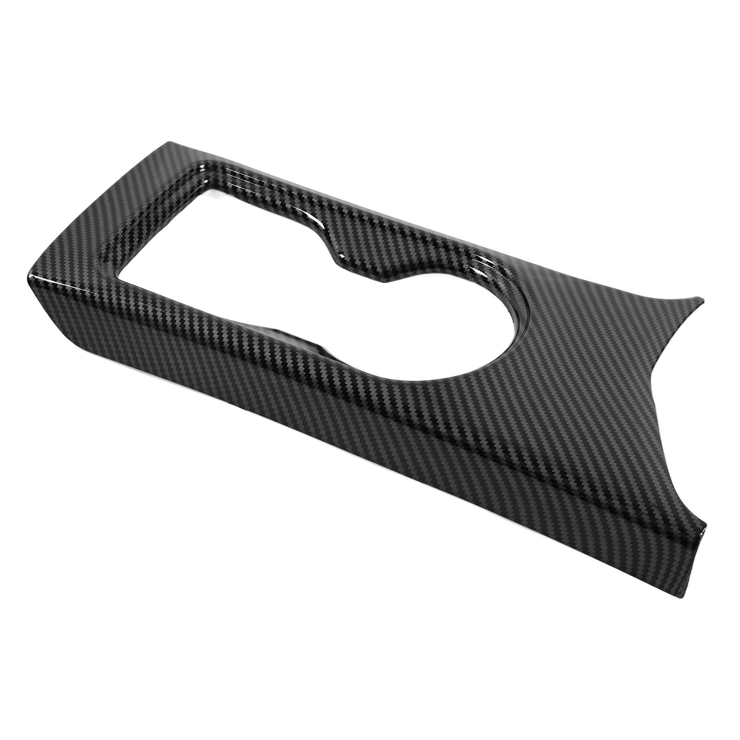 Car Auto Front Water Cup Holder Frame Trim Carbon Fiber Style ABS Cover For