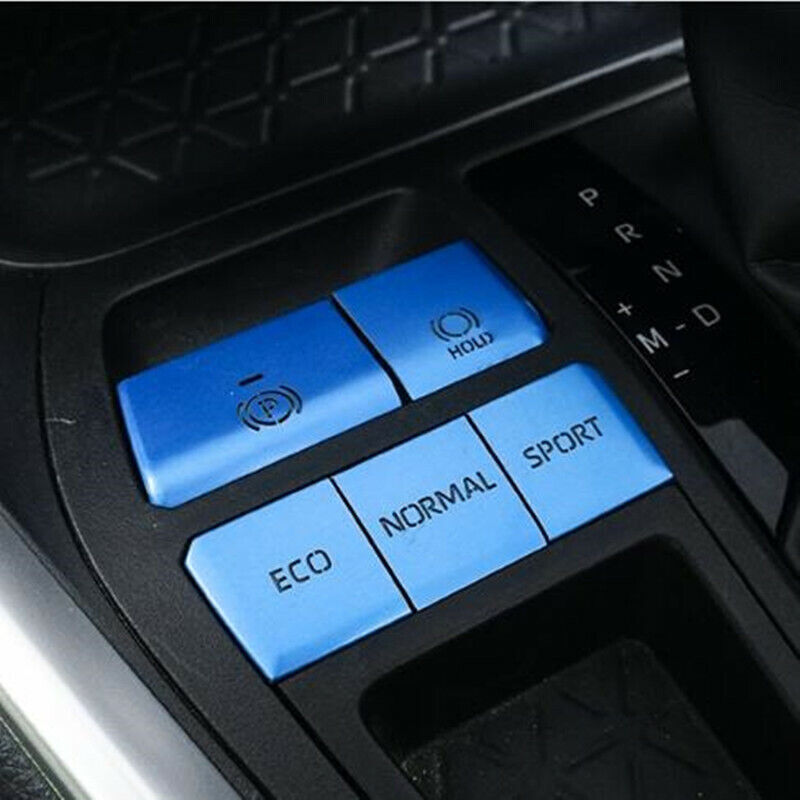 for Toyota RAV4 2019-2023 Aluminum Blue Gear Shift Box Panel Sticker Trim 5PCS