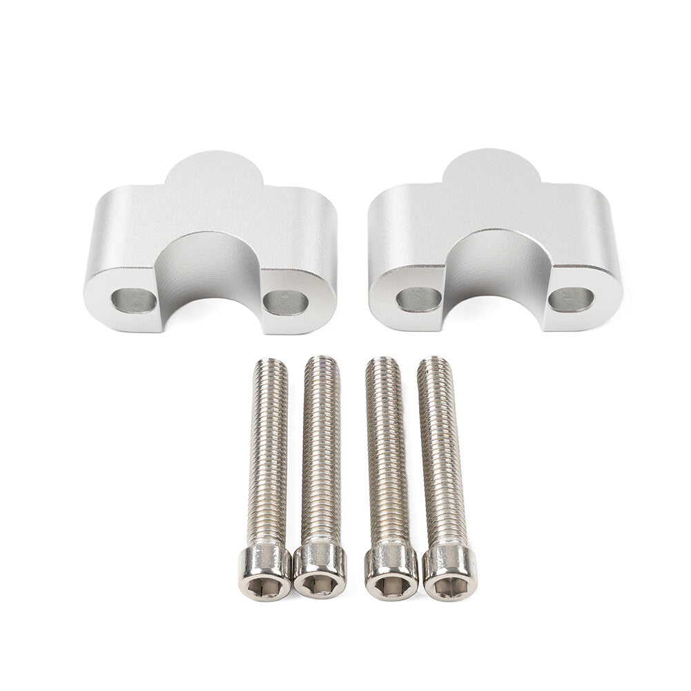 Handlebar Riser Lift Kit Clamps 7/8 Bar 25mm Height Silver for Honda for Kawasaki
