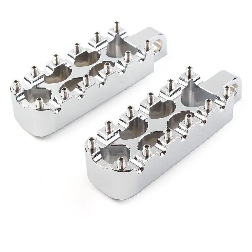 MX Style Foot Pegs Pedals for Harley Dyna Electra Tri Glide Softail V-Rod Chrome