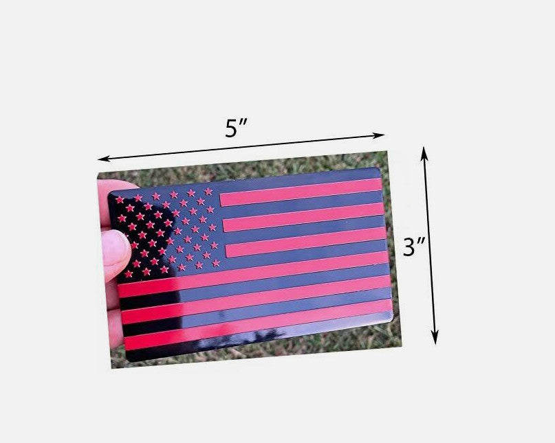 Car side fender rear trunk badge sticker, American flag, red and black, suitable for Chevrolet 2-piece set.