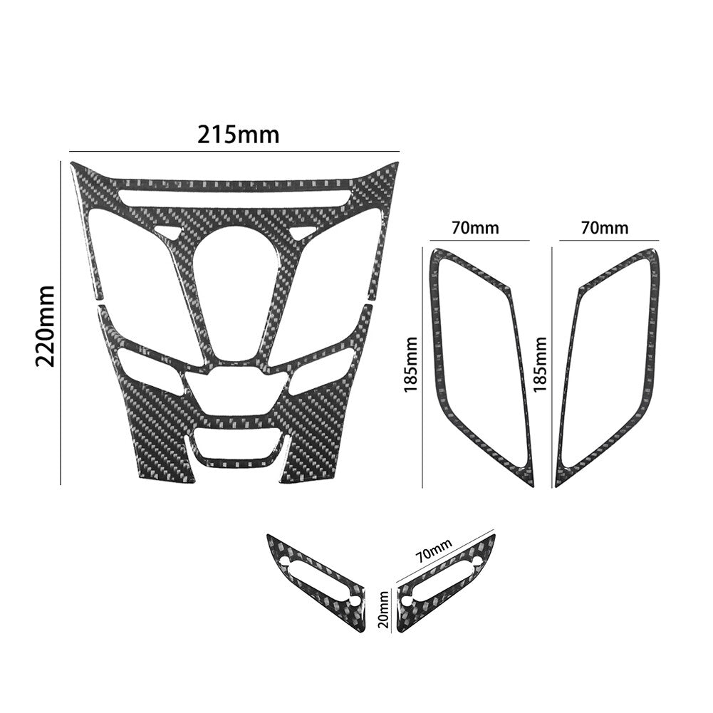 5Pcs Carbon Fiber Interior Radio Console Cover Trim for Ford Fiesta 2011-2015