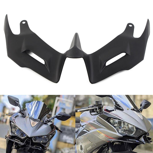 Black Front Fairing Aerodynamic Winglets Spoiler for Yamaha YZF R3 R25 2014-2018
