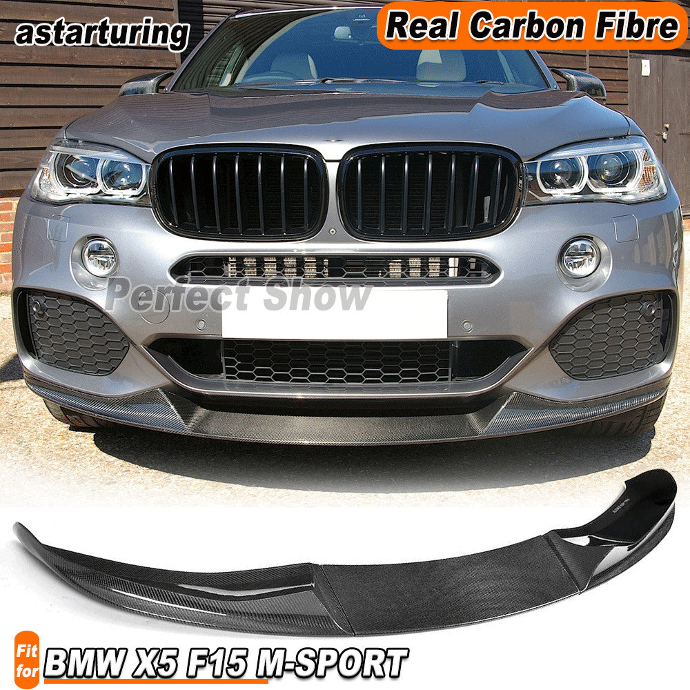 Fit for BMW X5 F15 M-SPORT 2014-18 REAL Carbon Front Bumper Spoiler Lip Splitter