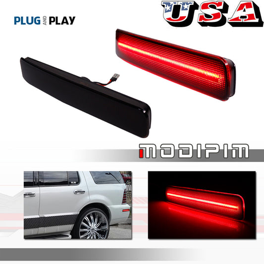 Left and right smoked red LED rear marker lights suitable for 02-10 for Mercury Mountaineer