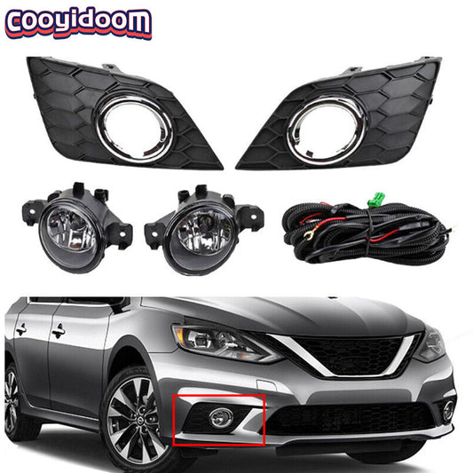 Chrome-plated bezels for the fog lights (left and right) are suitable for Nissan Sentra 2016-2019.