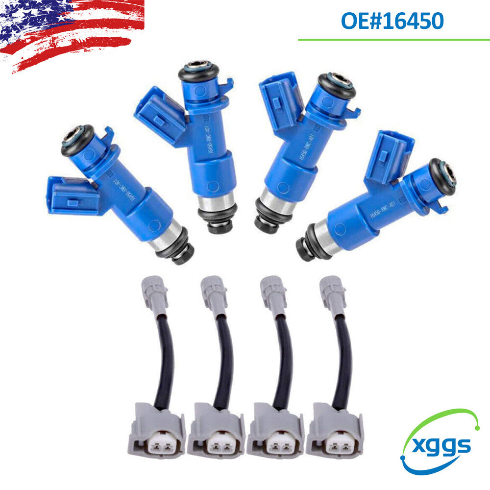 4PCS FUEL INJECTORS 410cc for Honda for Civic for Acura for RDX RSX K20 K24 16450-RWC-A01