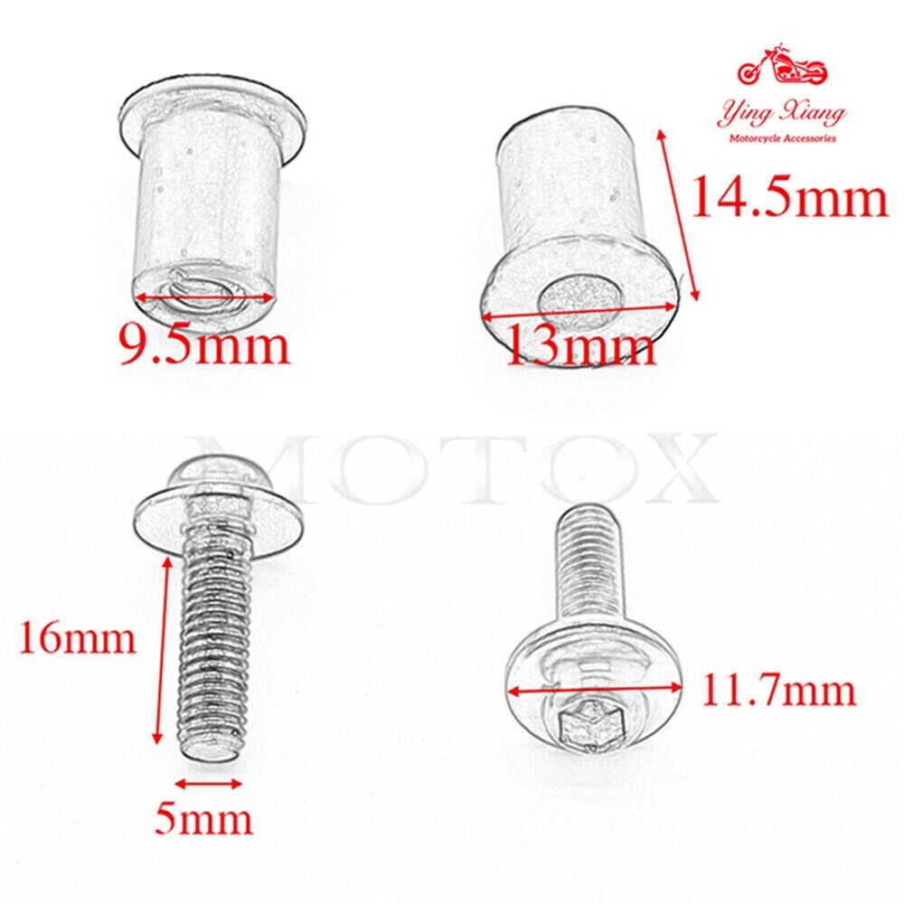10PCS Windscreen Windshield Bolt Screw Kit Fit For Z400 Z900 Z650 Z750 Z1000/SX