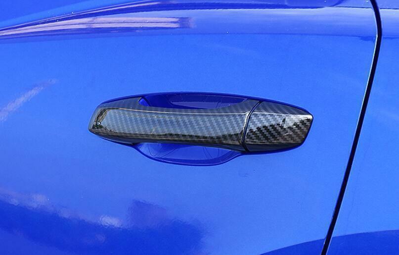 for Audi Q3 2019-2020 2021 Carbon Fiber Style Outside Door Handle Cover Trim 8X