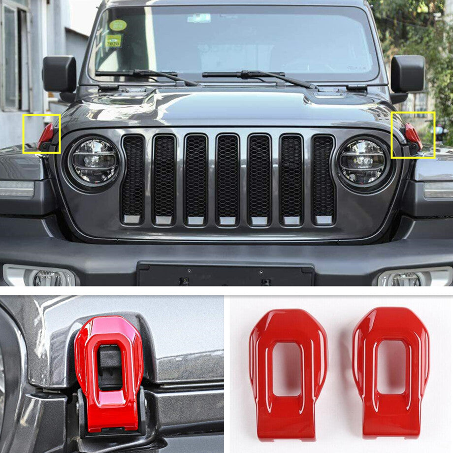 Suitable for 2018-2023 for Jeep for Wrangler JL Red Cap Latch Snap-on Bracket Cover Decoration