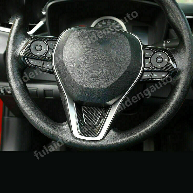 for Toyota for Camry 2018-2022 Carbon Fiber Interior Steering Wheel Strip Cover Trim