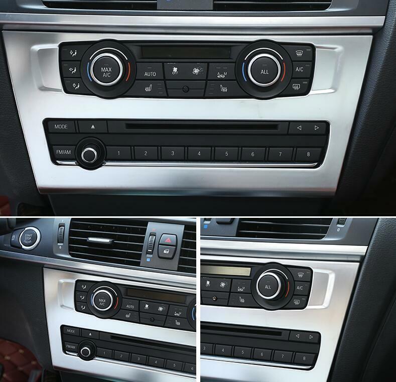 for BMW X3 F25 2011-2014 Matte Silver Inner Console AC Button Control Frame Trim