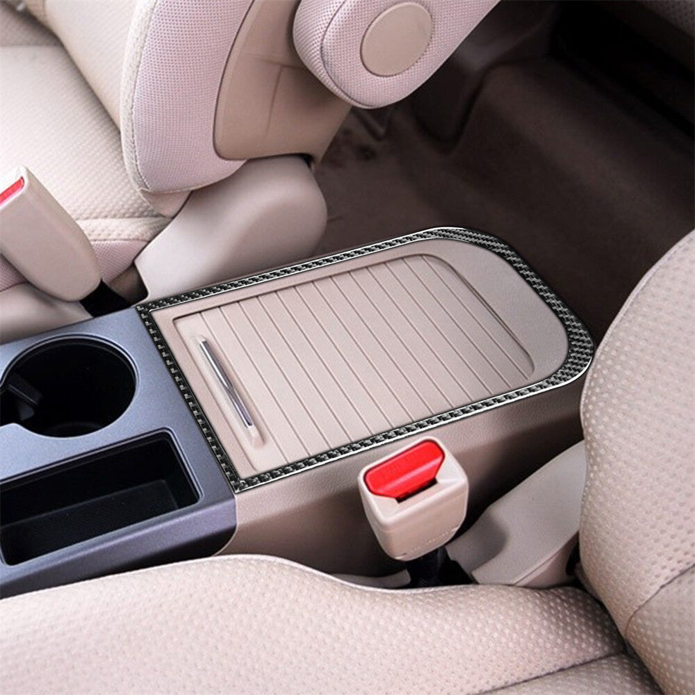 Carbon Fiber Inner Central Armrest Box Panel Cover for Honda CR-V CRV 2007-2011