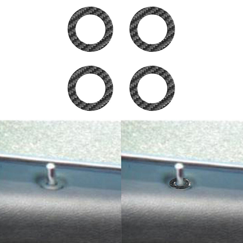 4Pcs Carbon Fiber Door Lock Ring Cover Trim for Chrysler 200 2011-2014