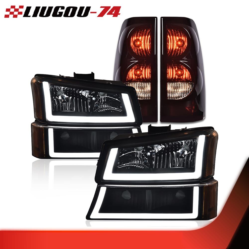 Suitable for 03-06 Silverado Amber LED DRLs with black housings. Headlights + taillights new.