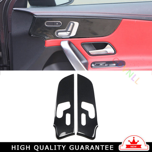 Car Inner Door Panel Cover Trim 2 for Mercedes-Benz AMG35 19-2021 Carbon Fiber